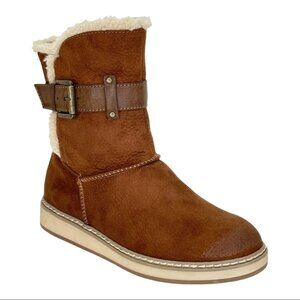 White Mountain Taite Brown Faux Leather Womens Ankle Boots Size 5.5M